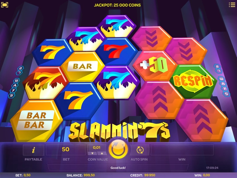 Игровой автомат Slammin 7’s: яркая графика и джекпот в 50 000 монет